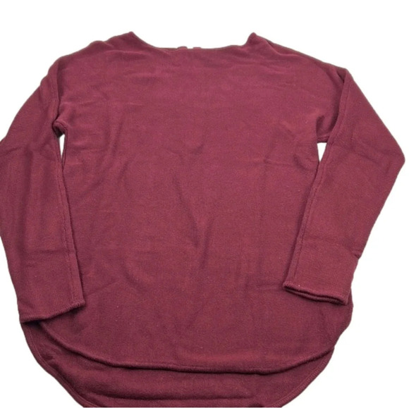 Michael Kors Burgundy Long Sleeve Top with Gold Zipper at Back - Picture 1 of 9